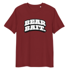 Burgundy t-shirt with ‘Bear Bait’ text and ‘Cubbie & Co’ branding