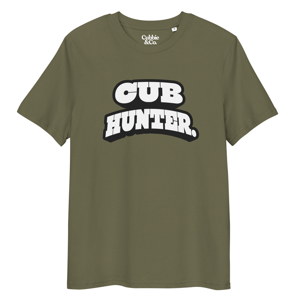 Khaki t-shirt with ‘Cub Hunter’ text and ‘Cubbie & Co’ branding