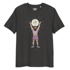 Anthracite t-shirt featuring Luis the Disco Bear with arms raised beneath a disco ball