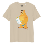 Desert dust t-shirt featuring Oso bear wearing a unicorn rubber ring